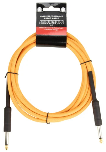 Strukture 18.6ft / 5.5m Woven Instrument Cable - Neon Orange