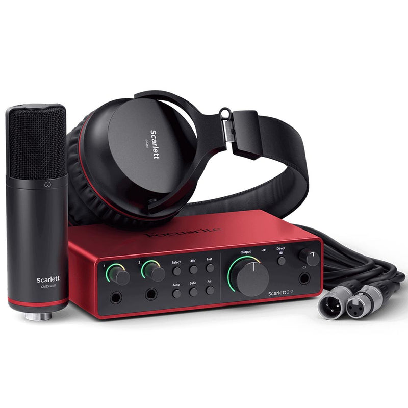 Focusrite Scarlett 2i2 Studio (4th Gen) USB Audio Recording Bundle Includes Microphone & Headphones