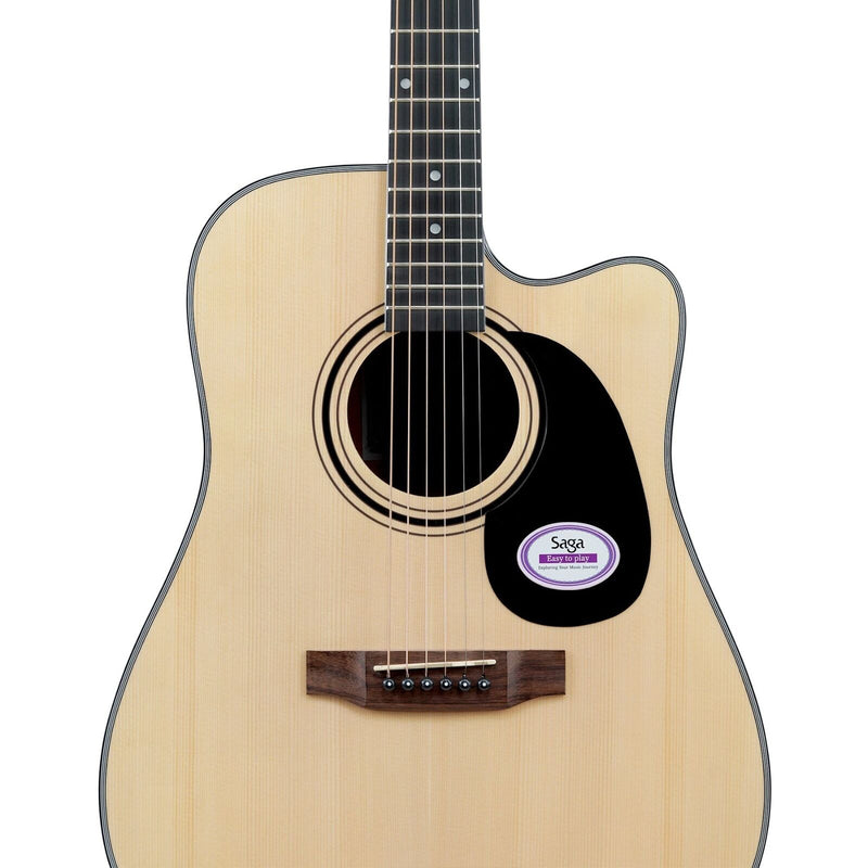 SAGA Acoustic/Electric Guitar with E-4T Pickup & EQ – Includes Gig Bag
