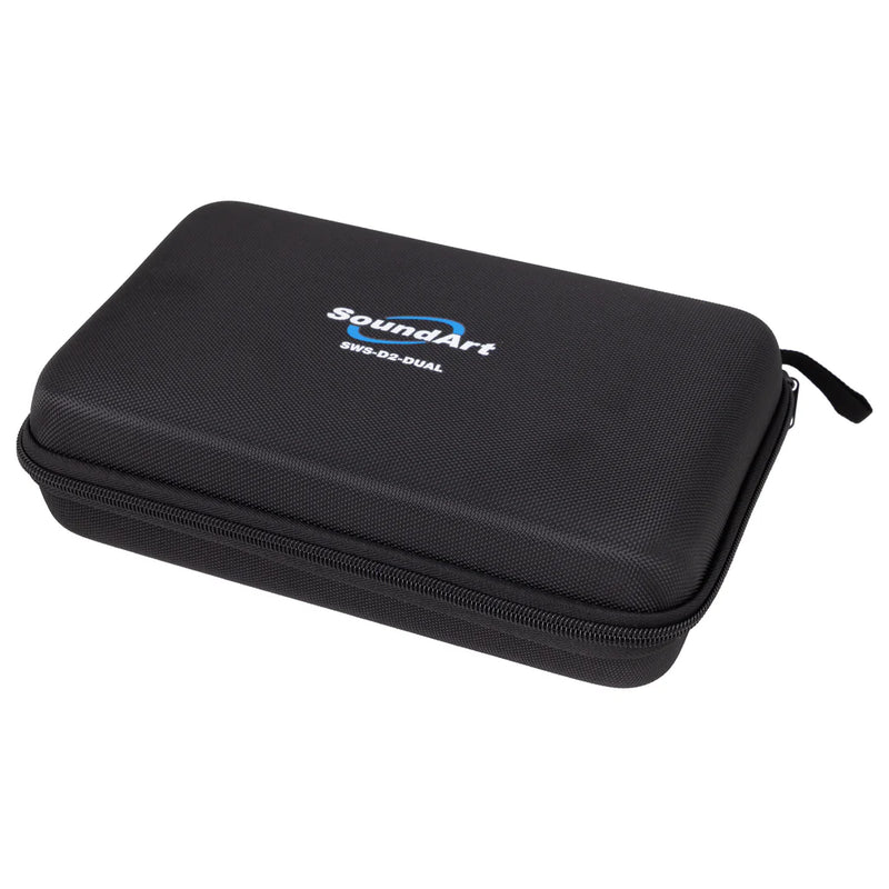 SoundArt Dual Hand Held Wireless Microphones w/ Carry Case + Compact Plugin Receiver
