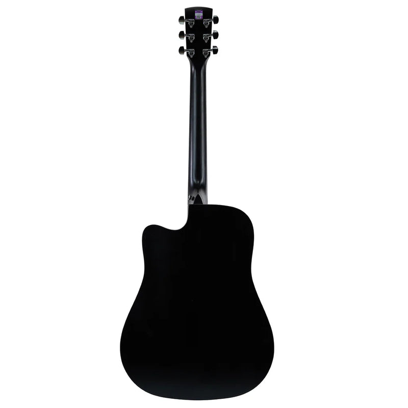 Saga 600 Series SF600CE – Dreadnought Acoustic / Electric Cutaway Guitar Black