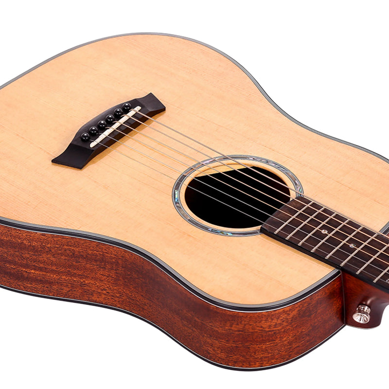 Saga Traveller Acoustic/Electric Guitar with Pickup – Soft Case Included
