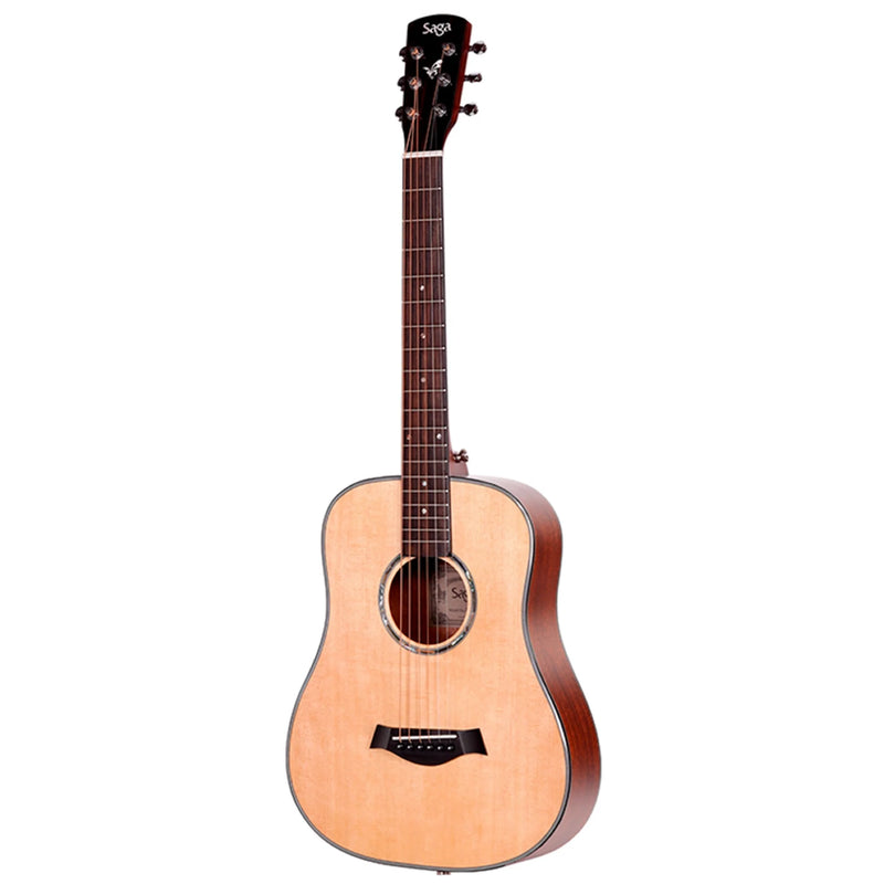 Saga Traveller Acoustic/Electric Guitar with Pickup – Soft Case Included