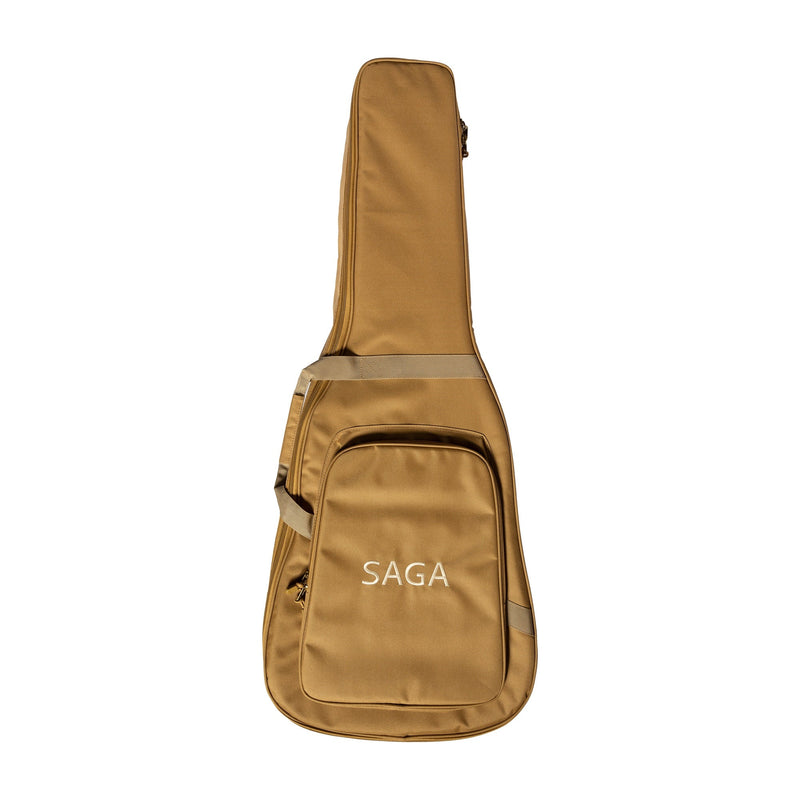 Saga Traveller Acoustic/Electric Guitar with Pickup – Soft Case Included