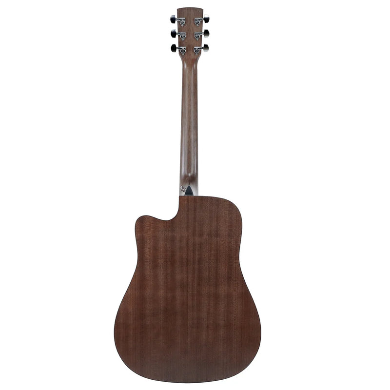 Saga 700 Series Solid Top Dreadnought Acoustic/Electric Guitar with Gig Bag - Natural