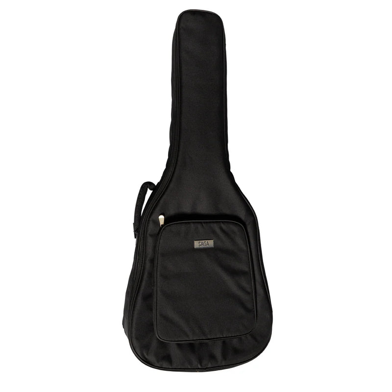 Saga 700 Series Solid Top Dreadnought Acoustic/Electric Guitar with Gig Bag - Black