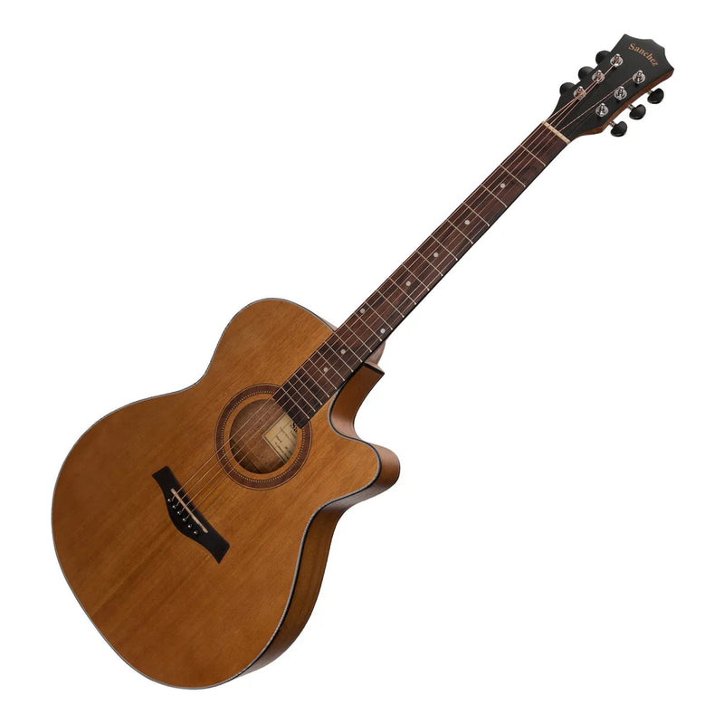 Sanchez Acoustic Electric Small Body Cutaway Guitar - Satin Acacia Natural