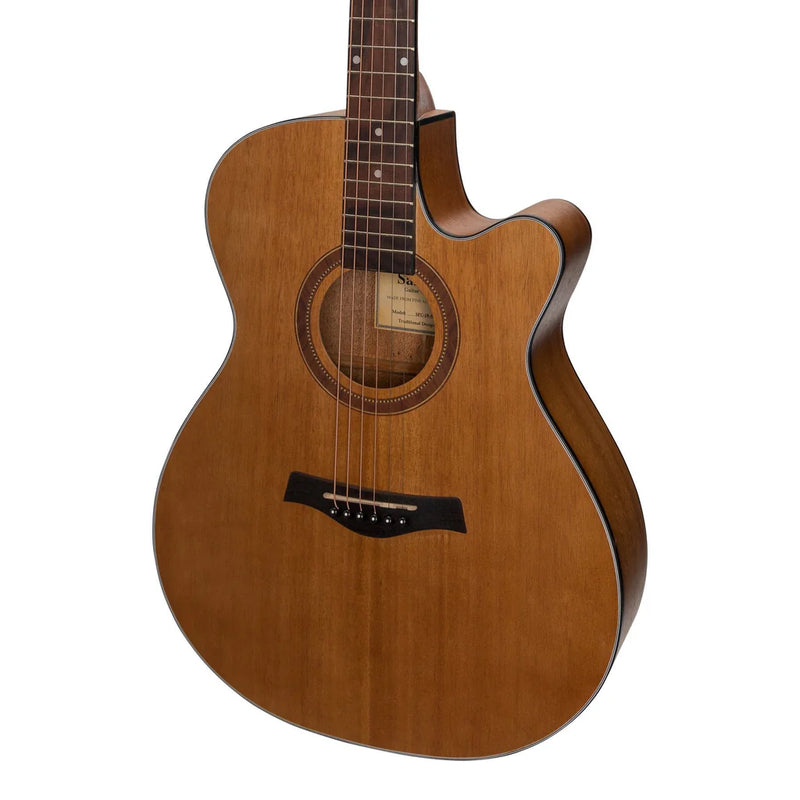 Sanchez Acoustic Electric Small Body Cutaway Guitar - Satin Acacia Natural