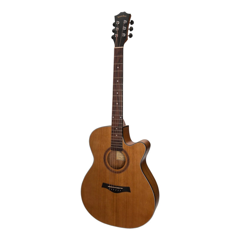 Sanchez Acoustic Electric Small Body Cutaway Guitar - Satin Acacia Natural