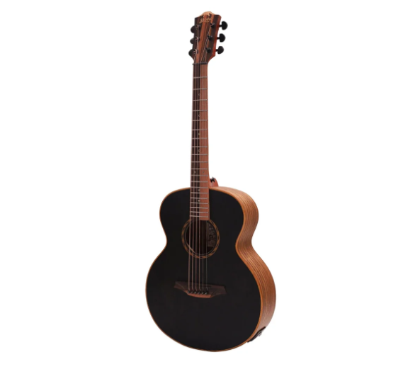 Bromo BAT8MEBK Mini Jumbo Solid Top Acoustic Electric Guitar w/ Built in Tuner and Gig Bag