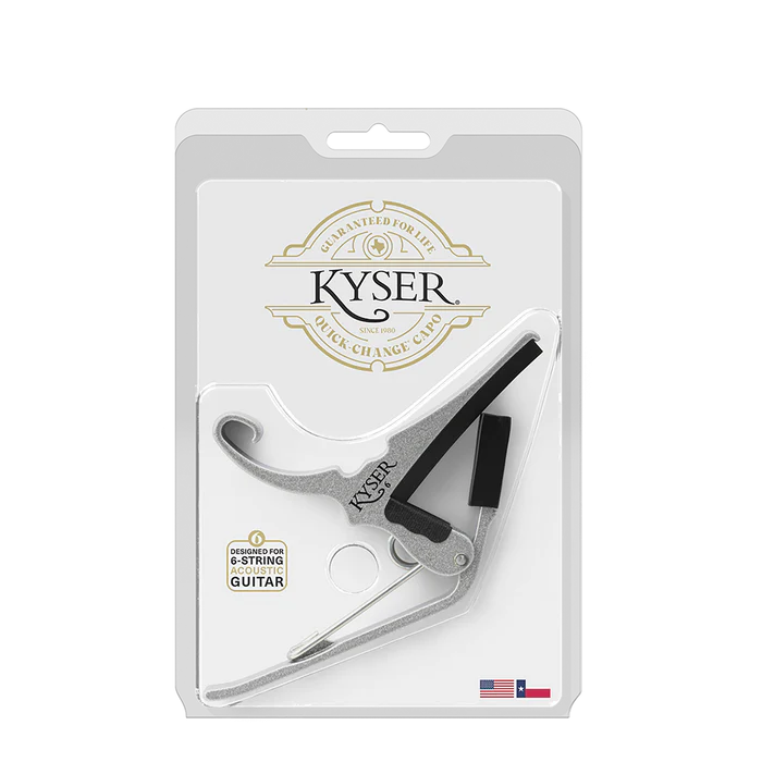 Kyser Silver Capo for Acoustic Guitars & Electric Guitars