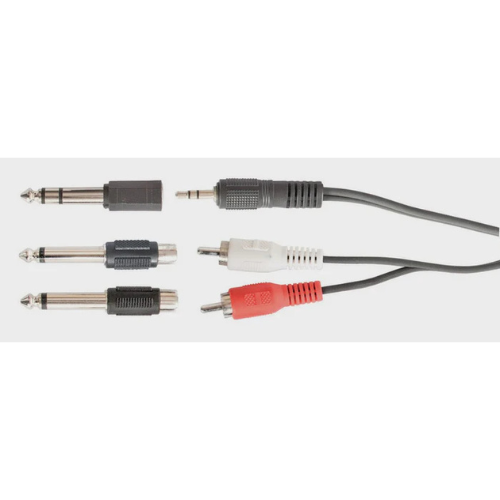 Rock Leads 6.5ft 3.5mm to Dual RCA Cable with 6.3mm Adaptors