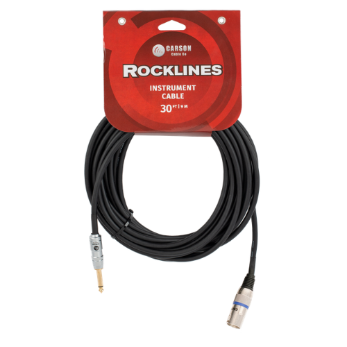 Carson ROM30A XLR Male to 6.35mm Mono Microphone Cable (30ft / 9m)