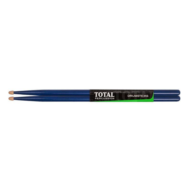 Total Percussion 5A Wood Tip Drum Sticks - Blue