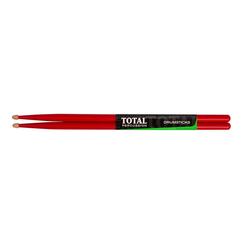 Total Percussion 5A Wood Tip Drum Sticks - Red