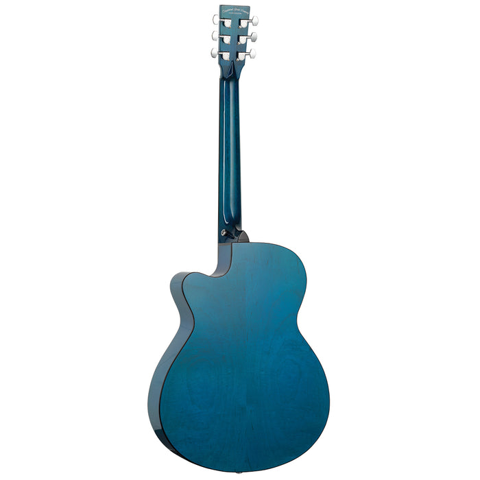 Tanglewood Azure SuperFolk C/E Quilted Ash Serenity Blue Gloss