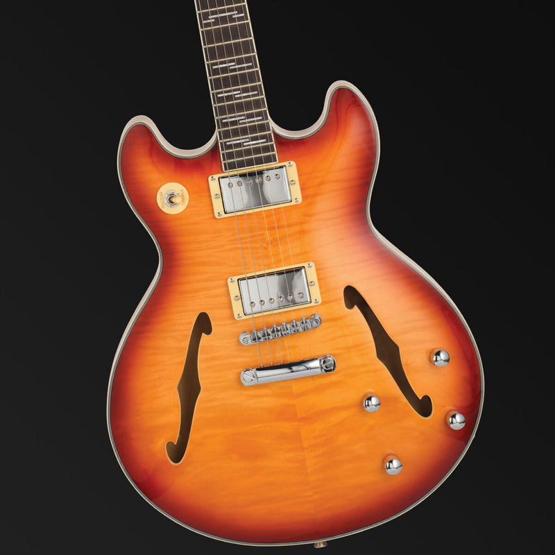 Tanglewood Chicago Electric Archtop Hollow Body Blues Guitar Honey Burst Gloss