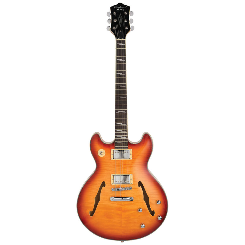Tanglewood Chicago Electric Archtop Hollow Body Blues Guitar Honey Burst Gloss