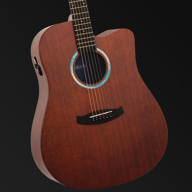 Tanglewood Elemental TE5-CE-BL Dreadnought Solid Mahogany Top w/ Pickup & Cutaway