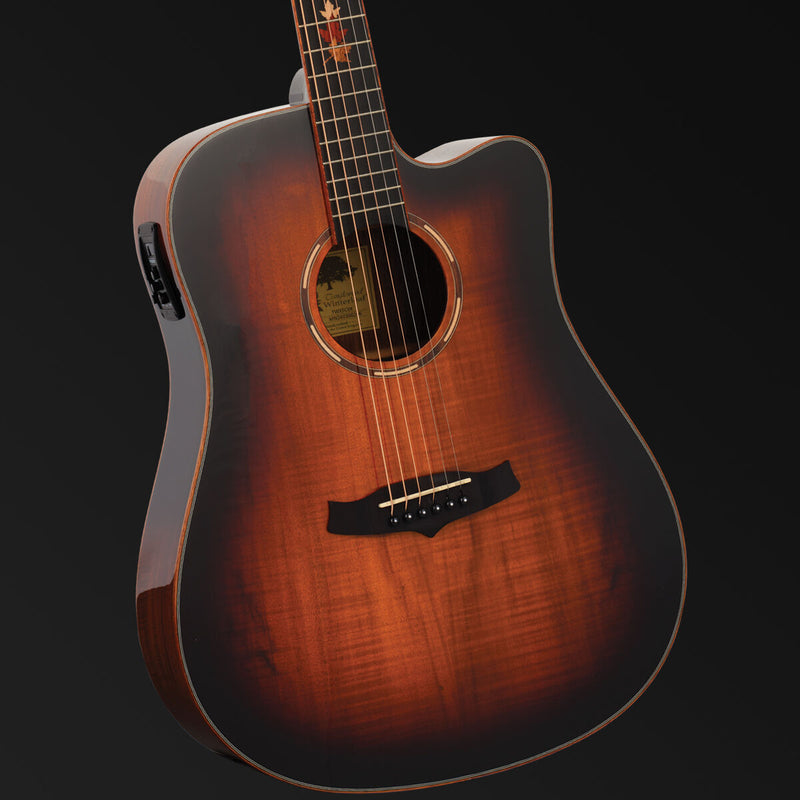 Tanglewood Winterleaf Dreadnought Acoustic / Electric Guitar - Koa Autumn Burst Gloss with Cutaway