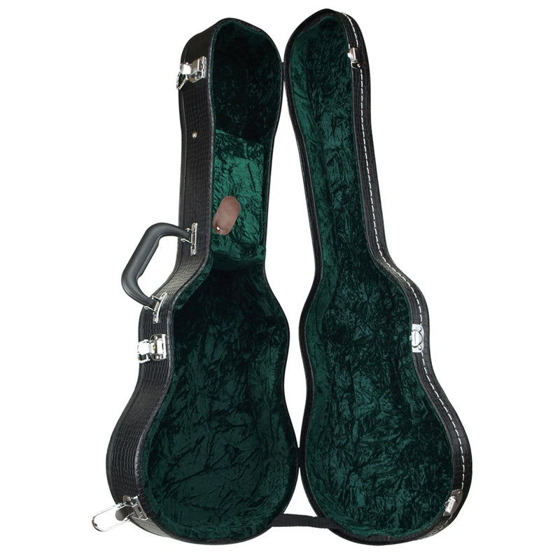 Tiki Deluxe Soprano Ukulele Hard Case - Black Croc Skin
