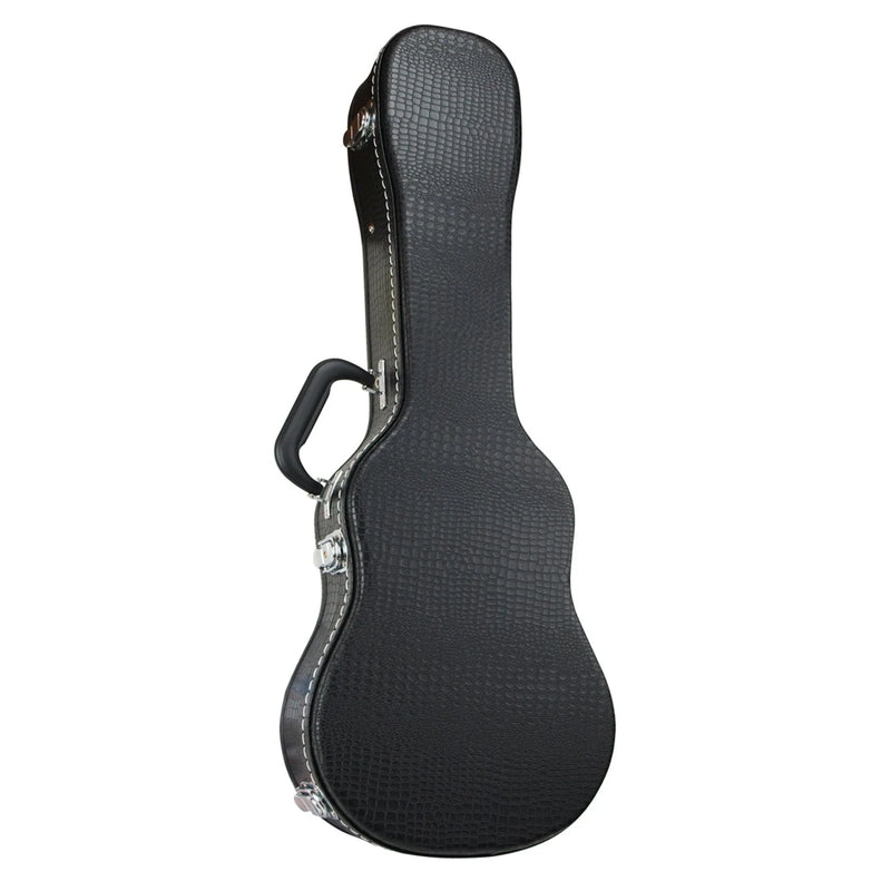 Tiki Deluxe Soprano Ukulele Hard Case - Black Croc Skin
