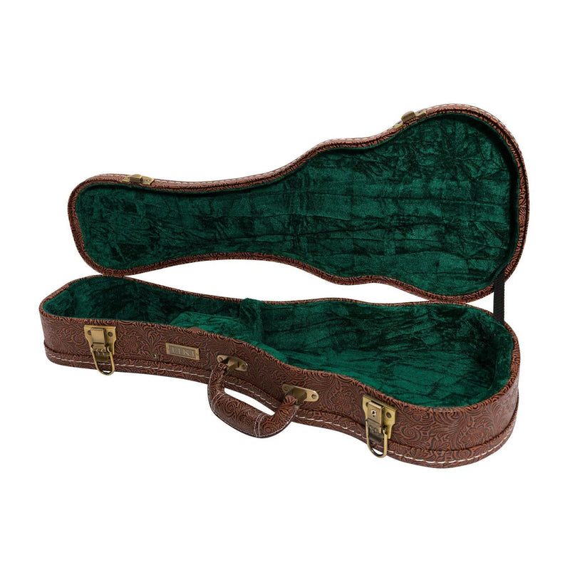 Tiki Deluxe Concert Ukulele Hard Case - Brown Paisley