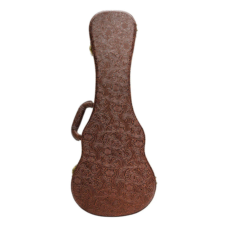 Tiki Deluxe Concert Ukulele Hard Case - Brown Paisley