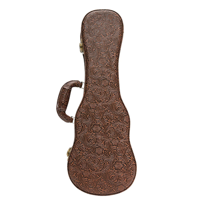 Tiki Deluxe Soprano Ukulele Hard Case - Brown Paisley
