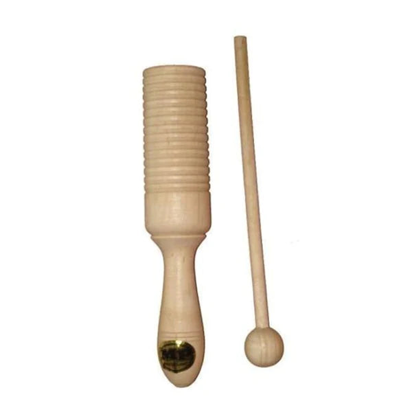 Mano Percussion UE52 Single Tone Ribbed Wood Block w/ Beater