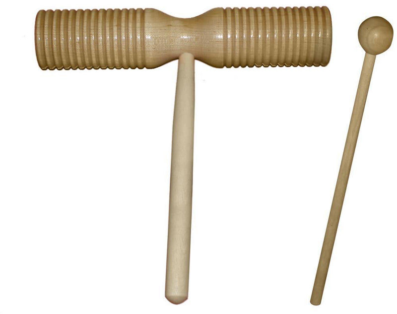 Mano Percussion UE53 Double Ribbed Guiro Tone Block with Beater