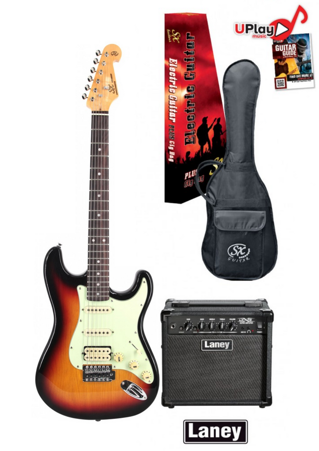 SX Electric Guitar & LX15 Watt Amp Pack in Sunburst