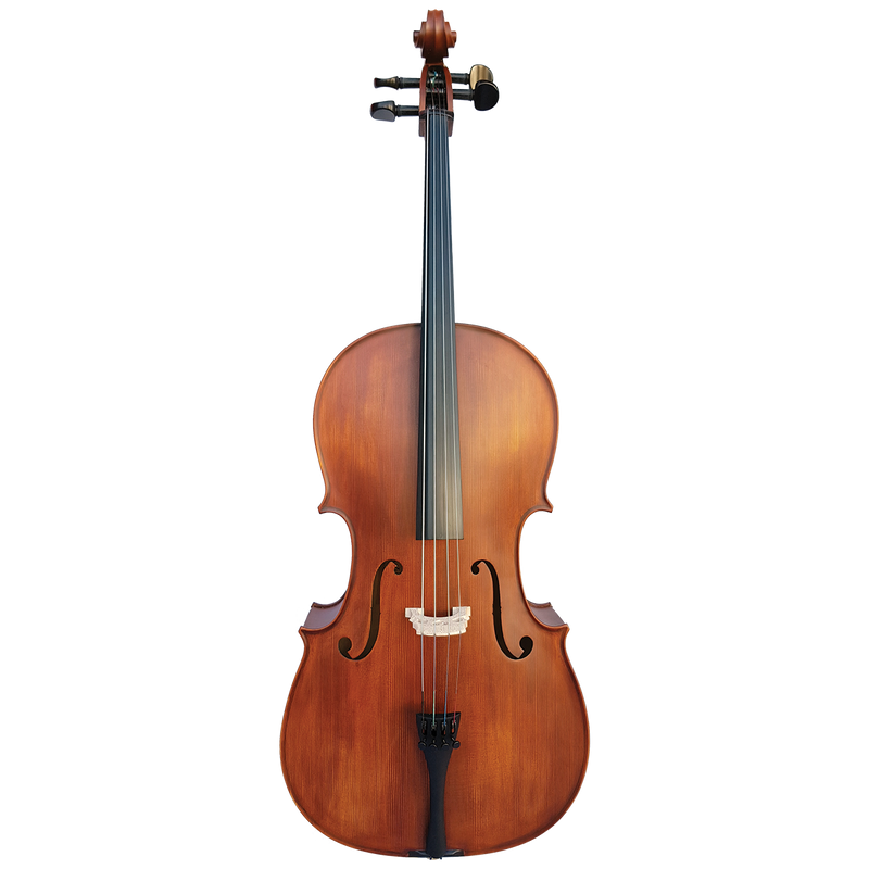 Vivo Student 1/2 Cello Outfit with Poly Foam Case - Including Proffesional Setup