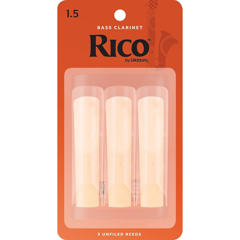 Rico Bass Clarinet Reeds - Size 1.5 (3 Pack)
