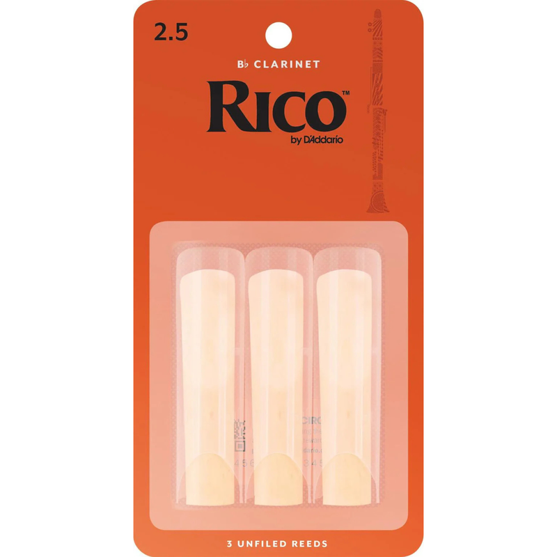 Rico Bb Clarinet Reeds - Size 2.5 (3 Pack)