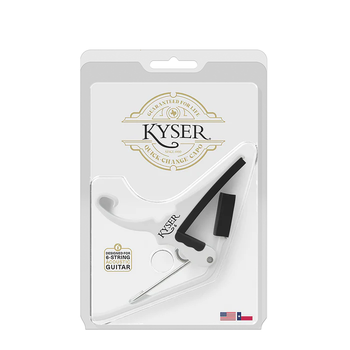 Kyser White Capo for Acoustic Guitars & Electric Guitars