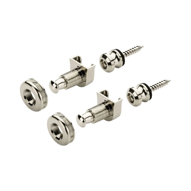 Schaller S-Lock Guitar Strap Locks and Buttons (Pair) - Nickel