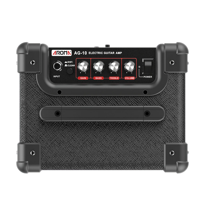 Aroma AG10BK Portable 10W Electric Guitar Amplifier - Battery Powered