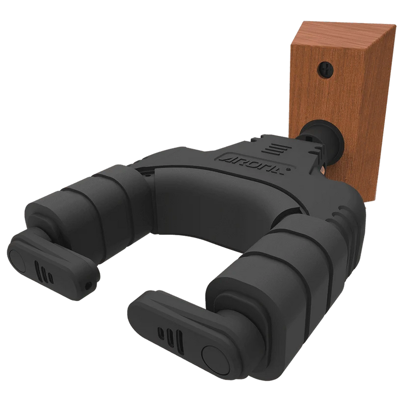 Aroma AH-89W Locking Guitar Wall Hanger – Wood Mount