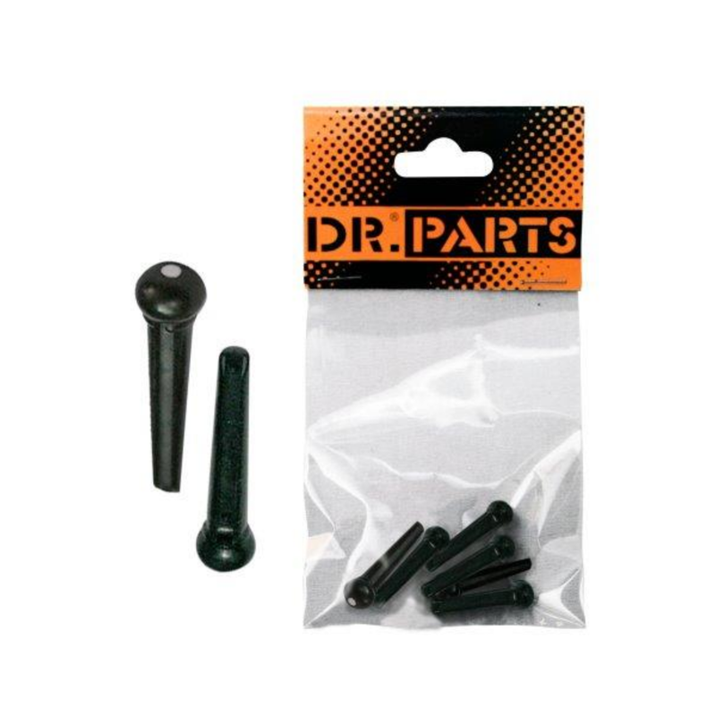 Bridge Pin Set Plastic Black W/White Dot Q/P06