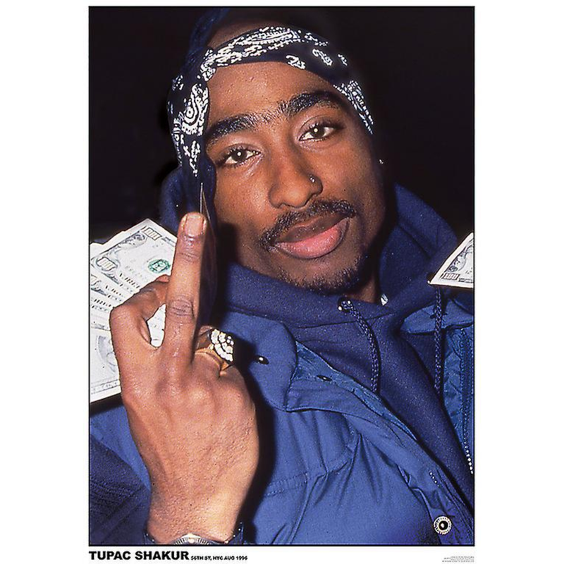 Tupac Shakur 2Pac Finger New York 1996 - Poster