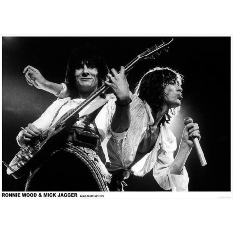 The Rolling Stones Poster Mick Jagger and Ronnie Wood Earls Court London 1976 - Poster