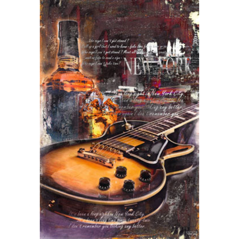 Guitar and Whiskey New York Blues - Poster