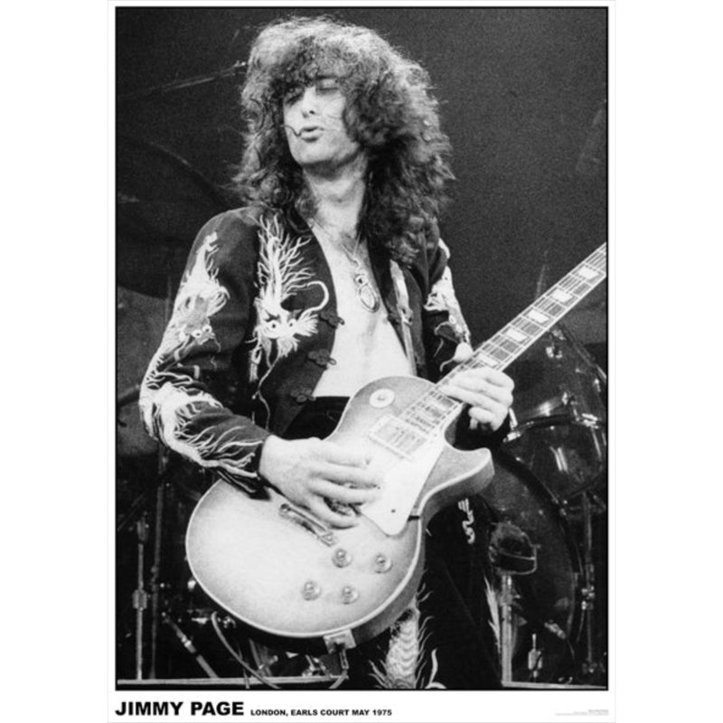 Led Zeppelin Jimmy Page Earls Court London 1975 - Poster