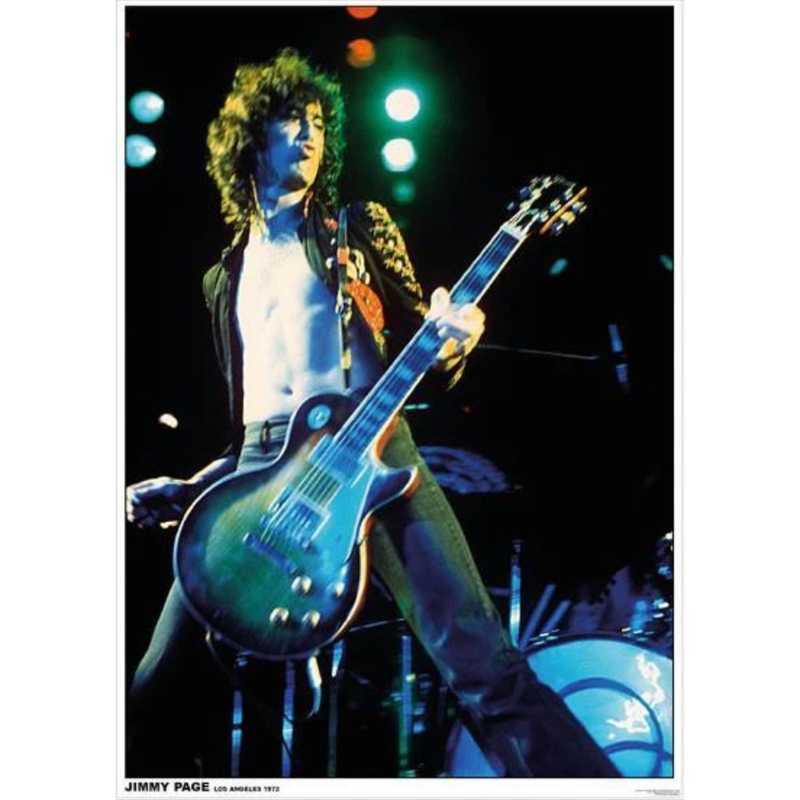 Led Zeppelin Jimmy Page Poster Los Angeles 1972 - Poster