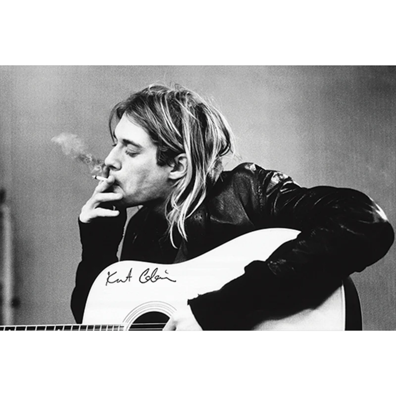 Nirvana Kurt Cobain Smoking - Poster