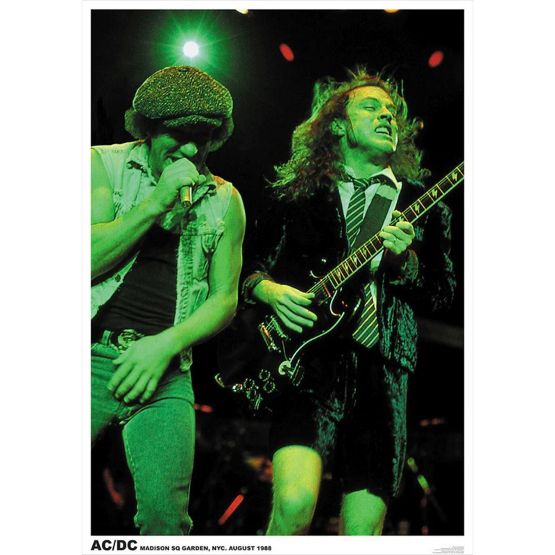 AC/DC Brian Johnson And Angus Young Madison Square Garden New York 1988 - Poster
