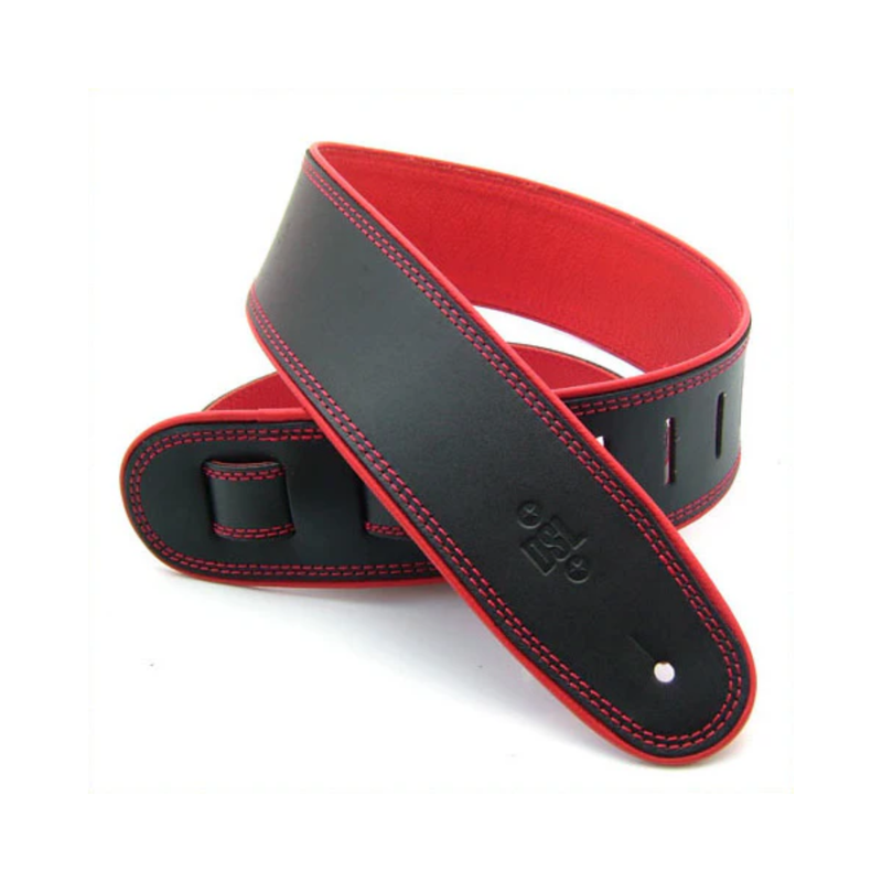 2.5 Inch Rolled Edge Garment Strap Black/Red