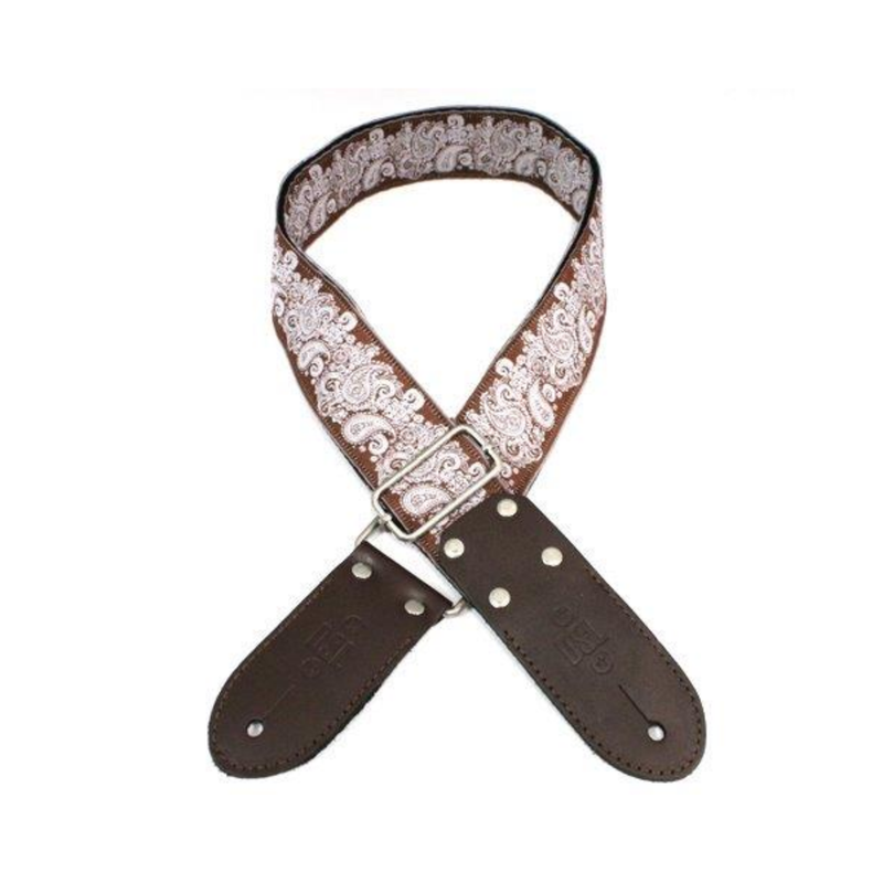 DSL Straps 2 Inch Jacquard Webbing Paisley Brown