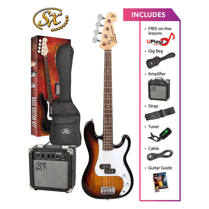 SX 4/4 P Bass Guitar Pack in Sunburst